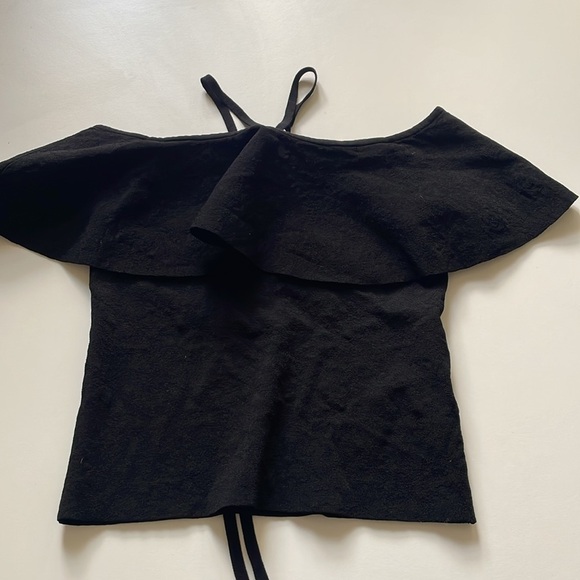 Club Monaco Small Black Off-Shoulder Women's‎ Top Adjustable Halter Straps - Picture 7 of 8